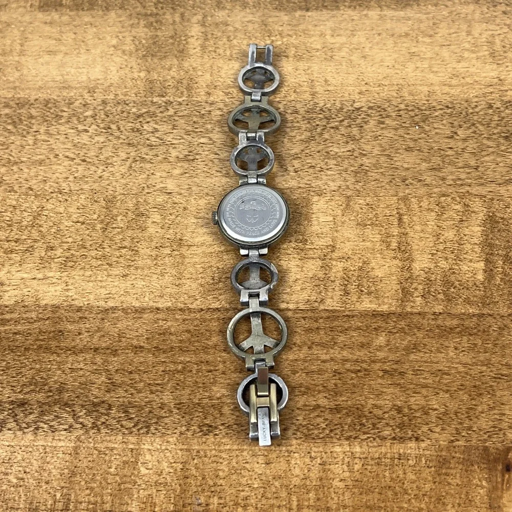 Vintage Lucky Brand Women's Watch 25mm Peace Sign‎ Band - Needs New Battery